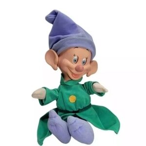 Dopey Plush Doll 1993 Mattel Disney Snow White & Seven Dwarfs Eyes & Ears Wiggle